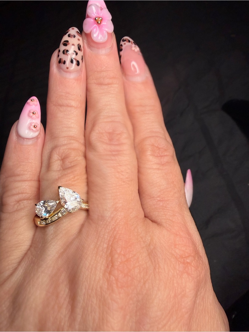 Gold Filled Pear Cut AAA CZ Bypass Ring | Size 7